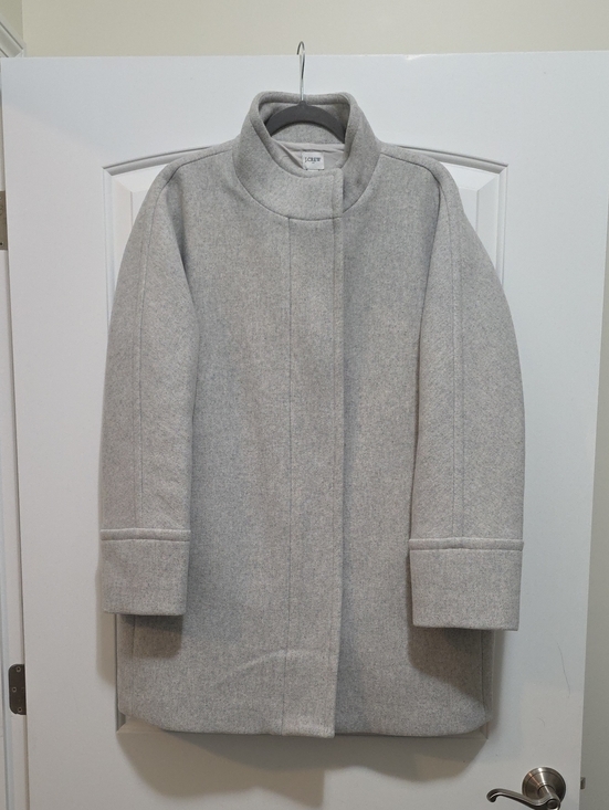 J. Crew Jackets & Blazers - J. Crew Light Gray Wool-Blend Funnel Neck Pea Coat